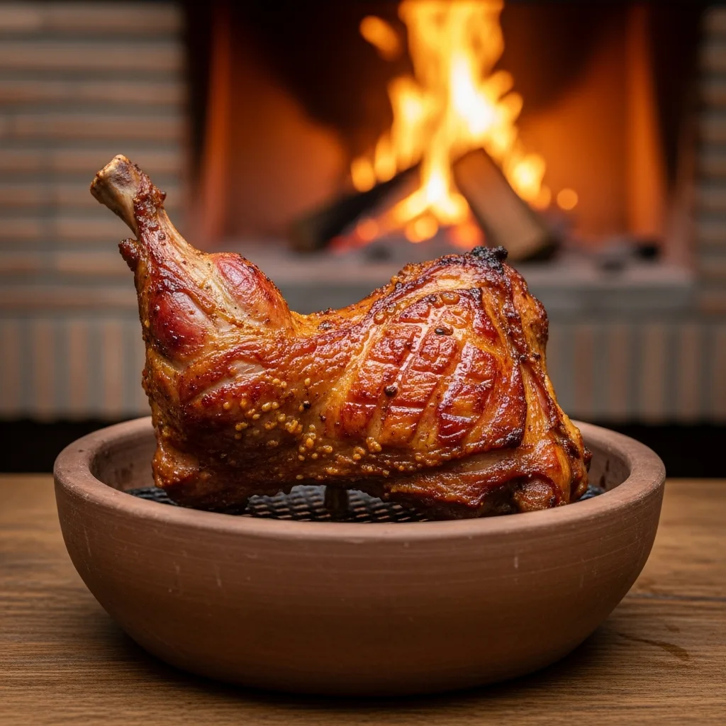 Cochinillo asado en horno de leña